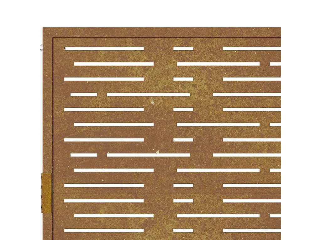 Cancello da giardino 105x180 cm in acciaio corten design quadrato