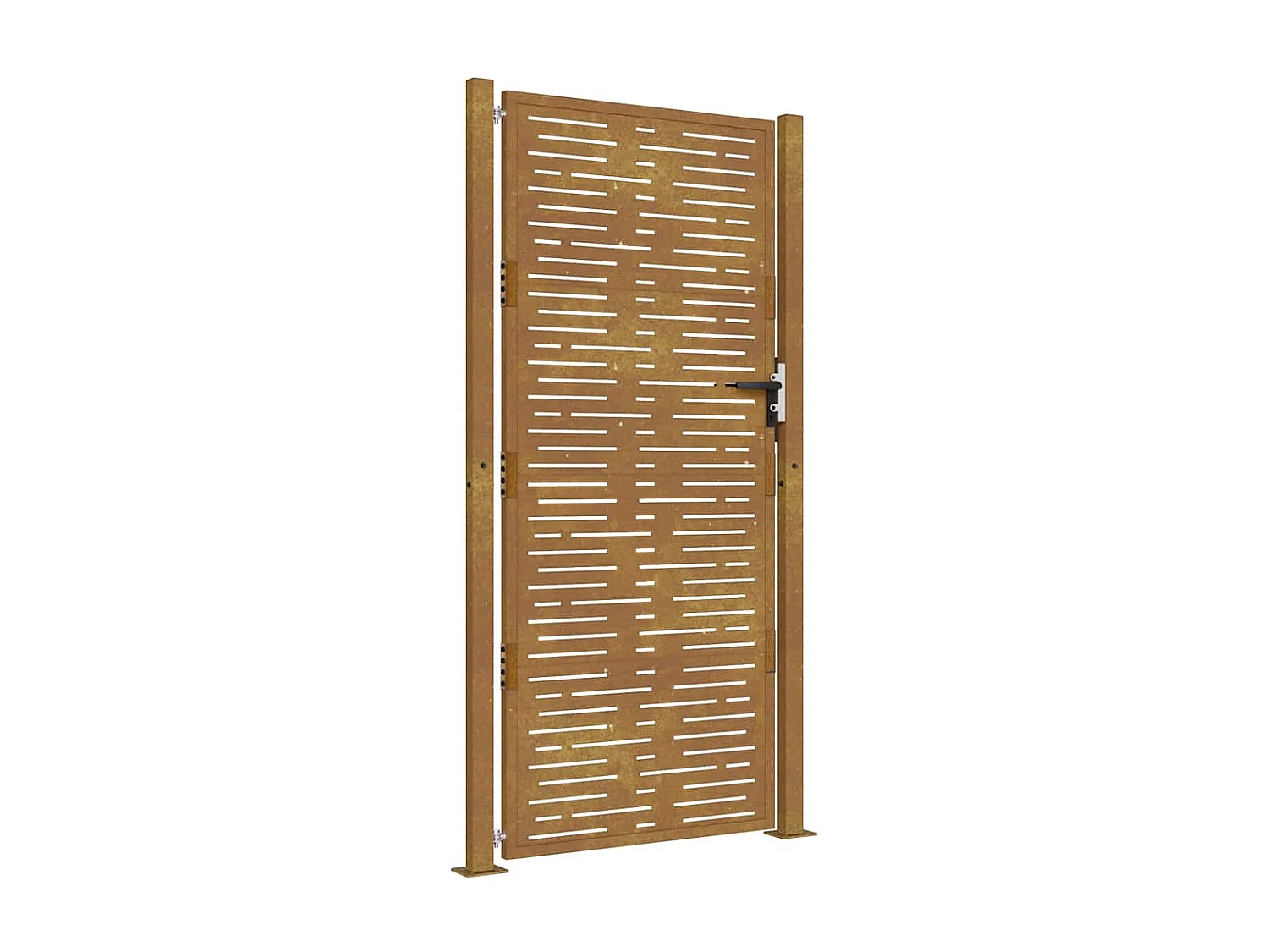 Cancello da giardino 105x180 cm in acciaio corten design quadrato