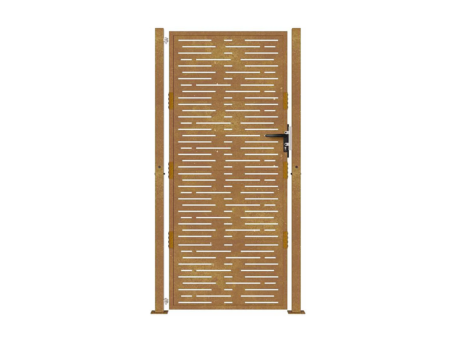 Cancello da giardino 105x180 cm in acciaio corten design quadrato