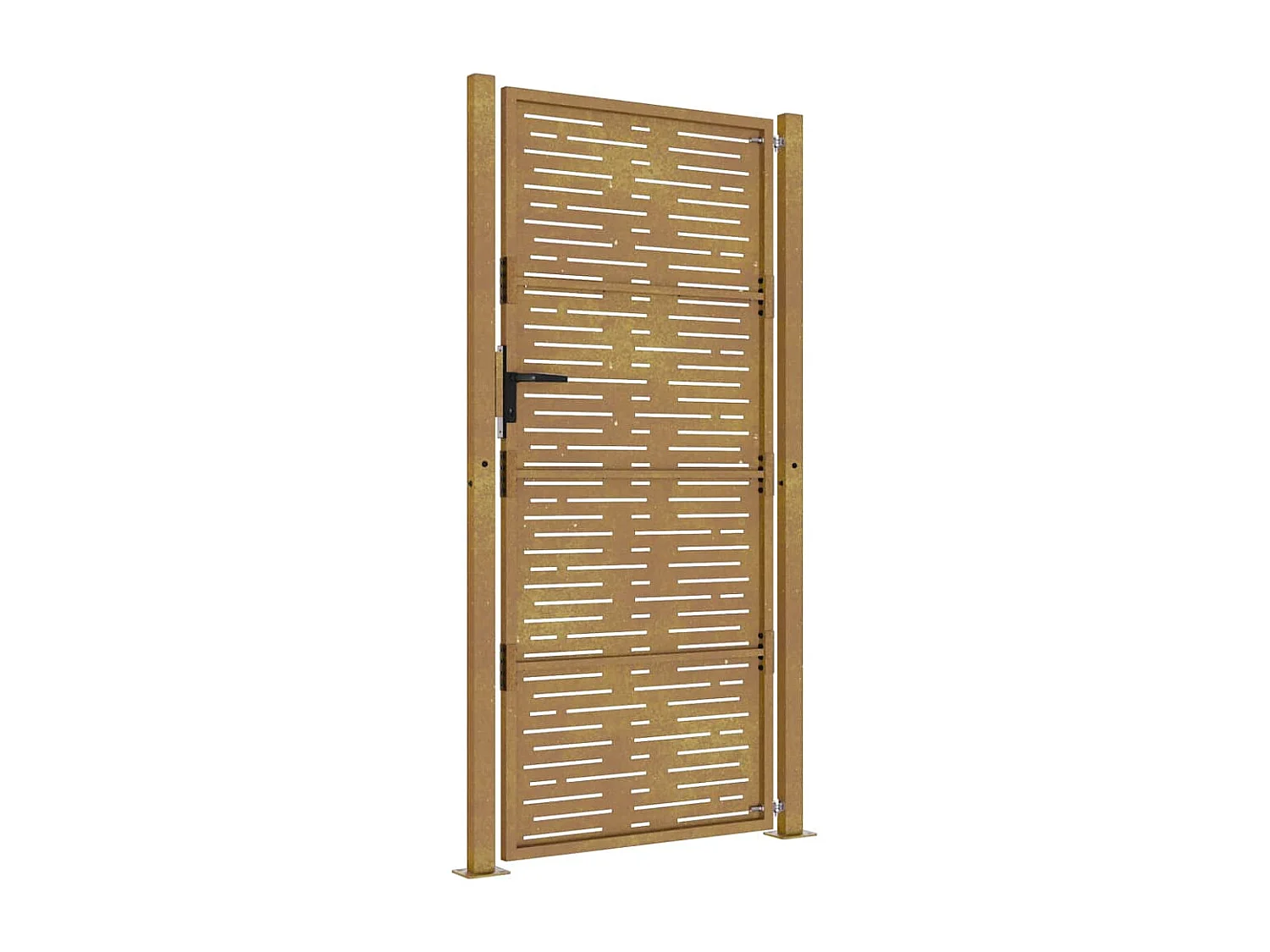 Cancello da giardino 105x180 cm in acciaio corten design quadrato