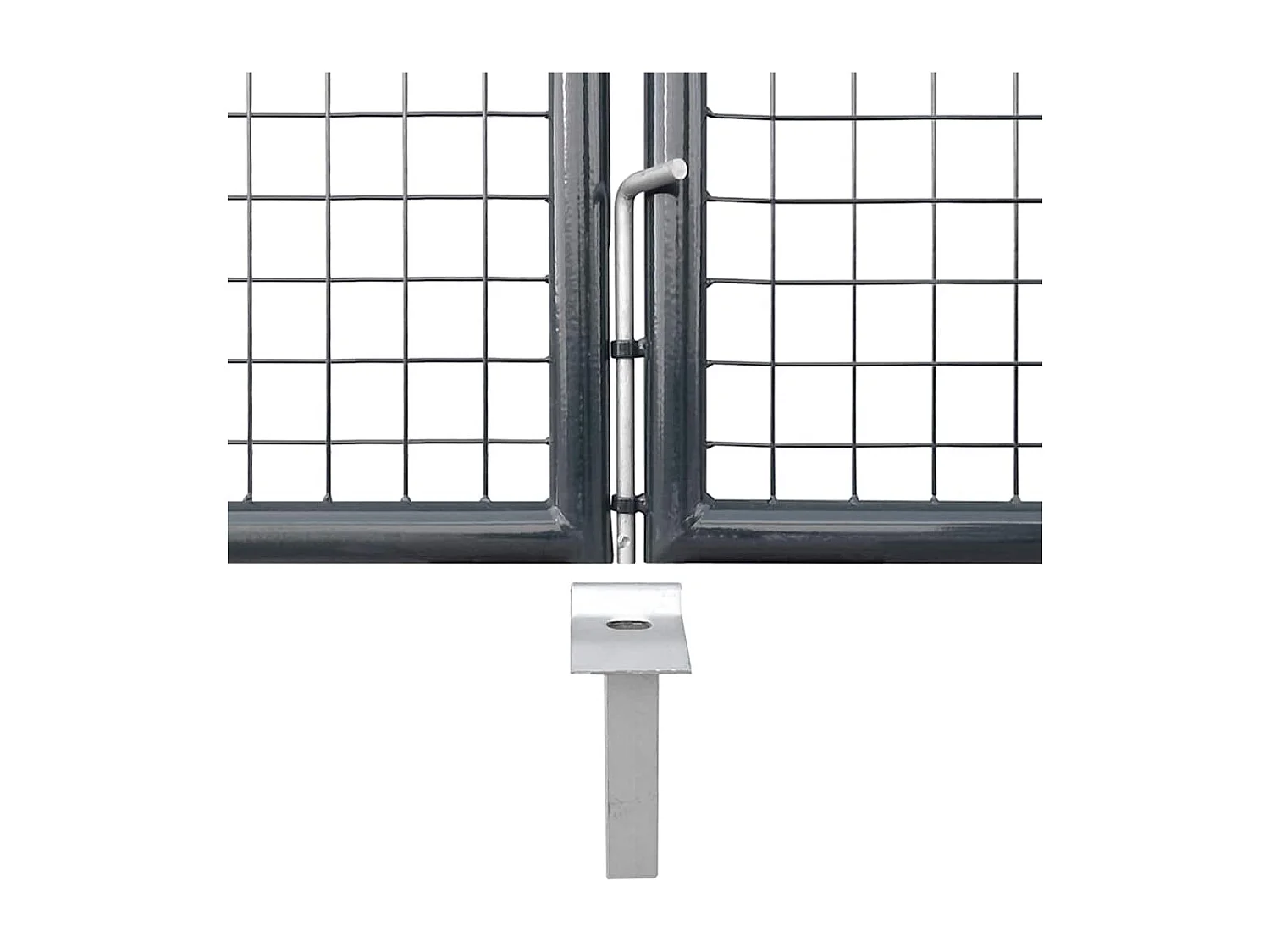 Portail de jardin grillagé Anthracite 300 x 125 cm Acier galvanisé