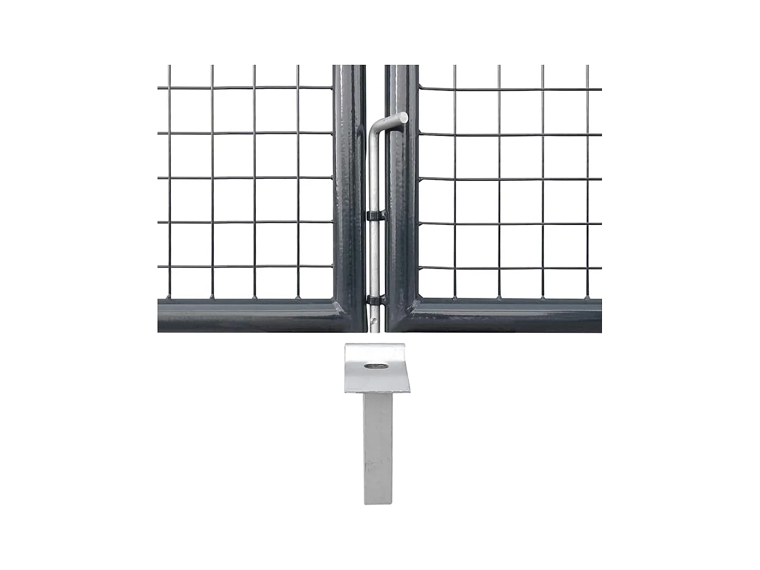 Portail de jardin grillagé Anthracite 300 x 125 cm Acier galvanisé