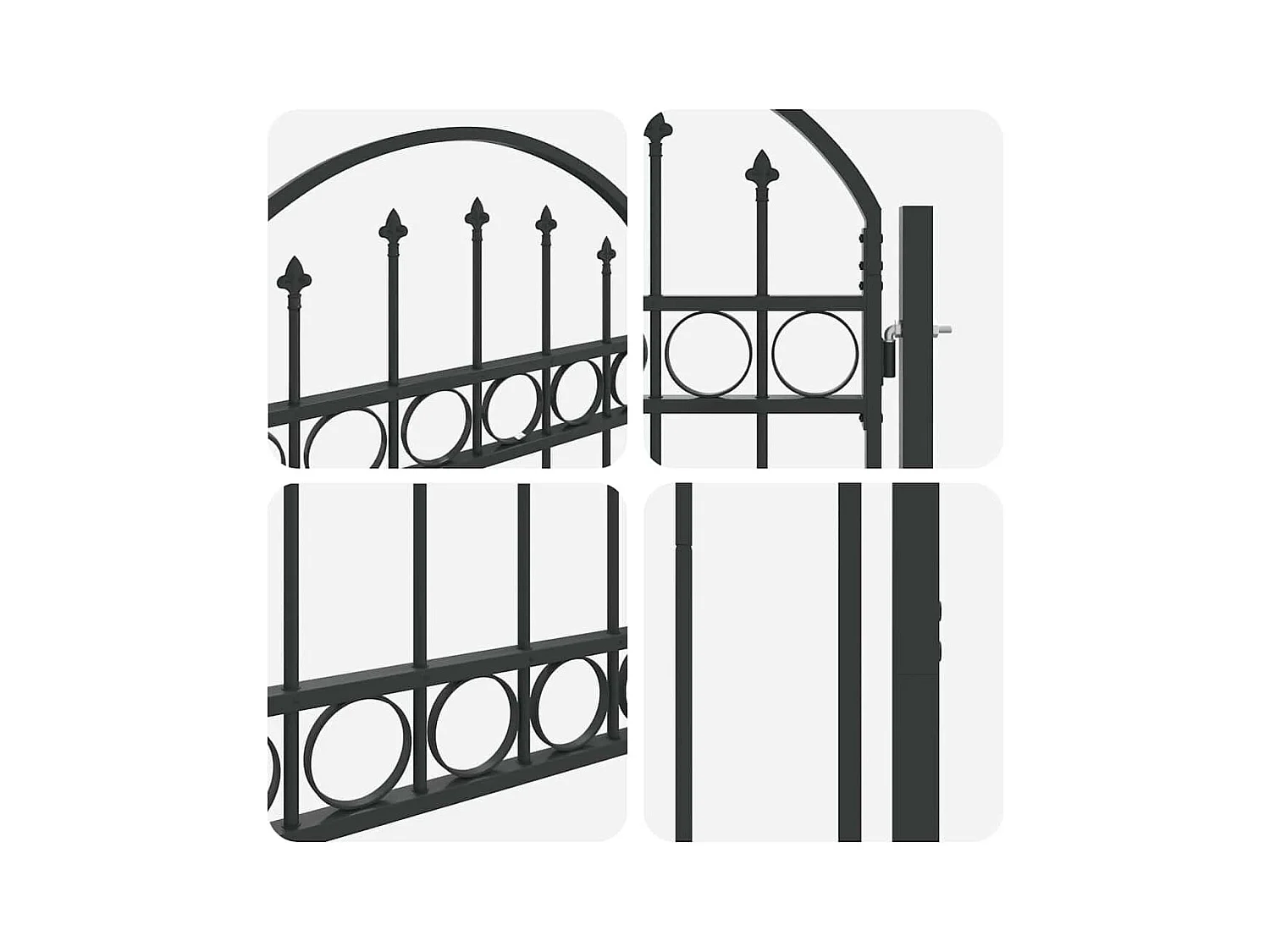 Cancello per recinzione grigio 100 x 150 cm in acciaio verniciato a polvere