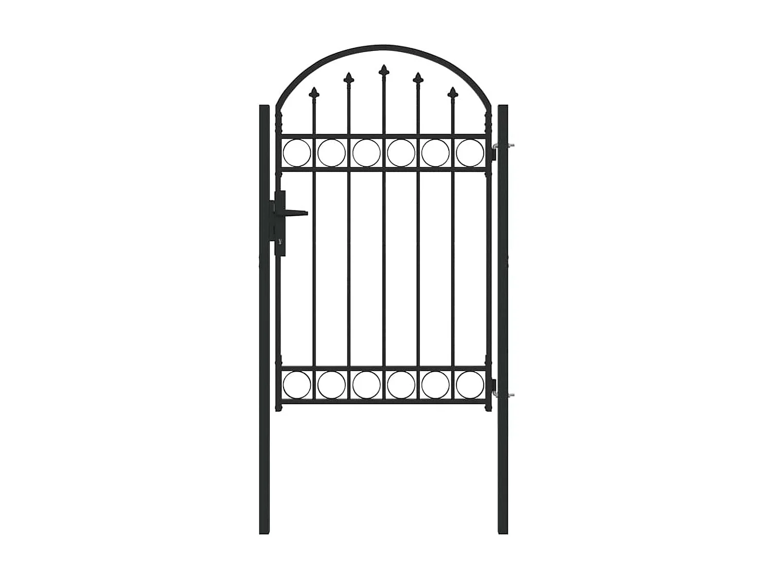 Puerta de valla gris de 100 x 150 cm de acero con recubrimiento en polvo