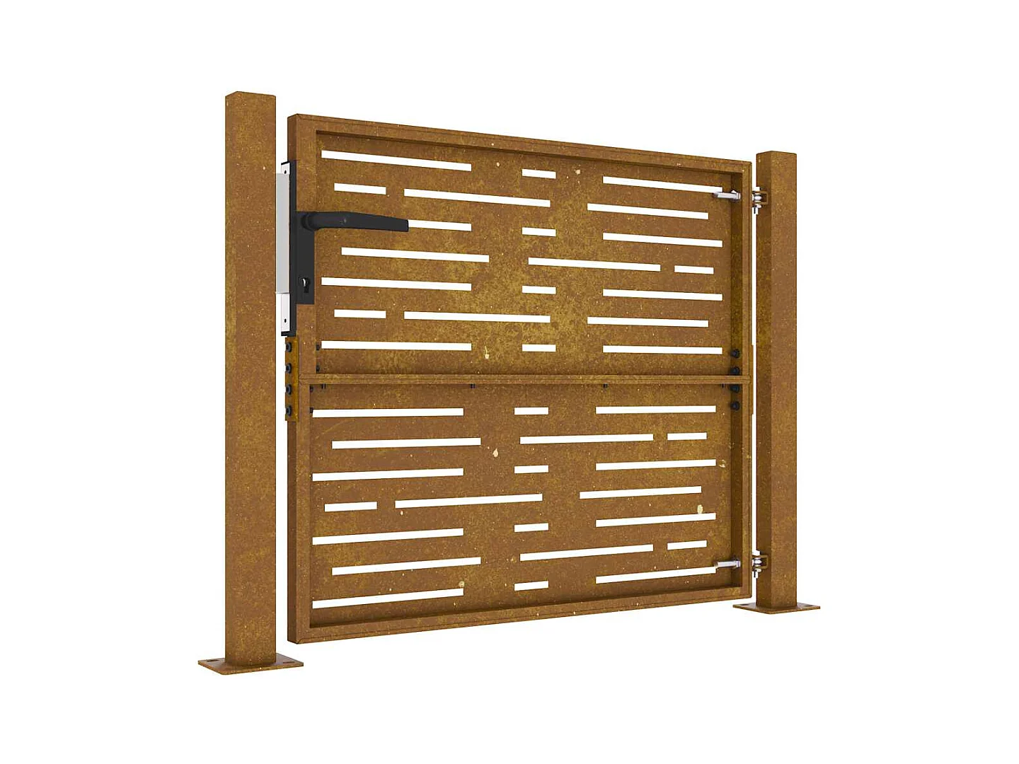 Puerta de jardín 105x80 cm acero corten diseño cuadrado