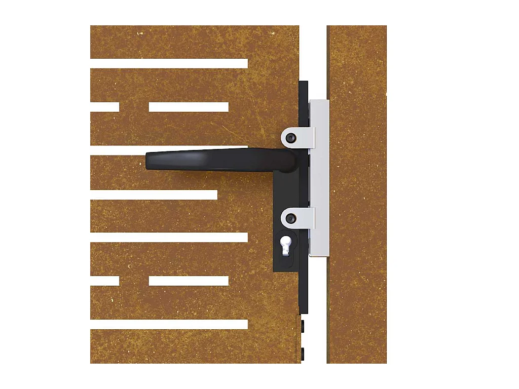 Puerta de jardín 105x80 cm acero corten diseño cuadrado