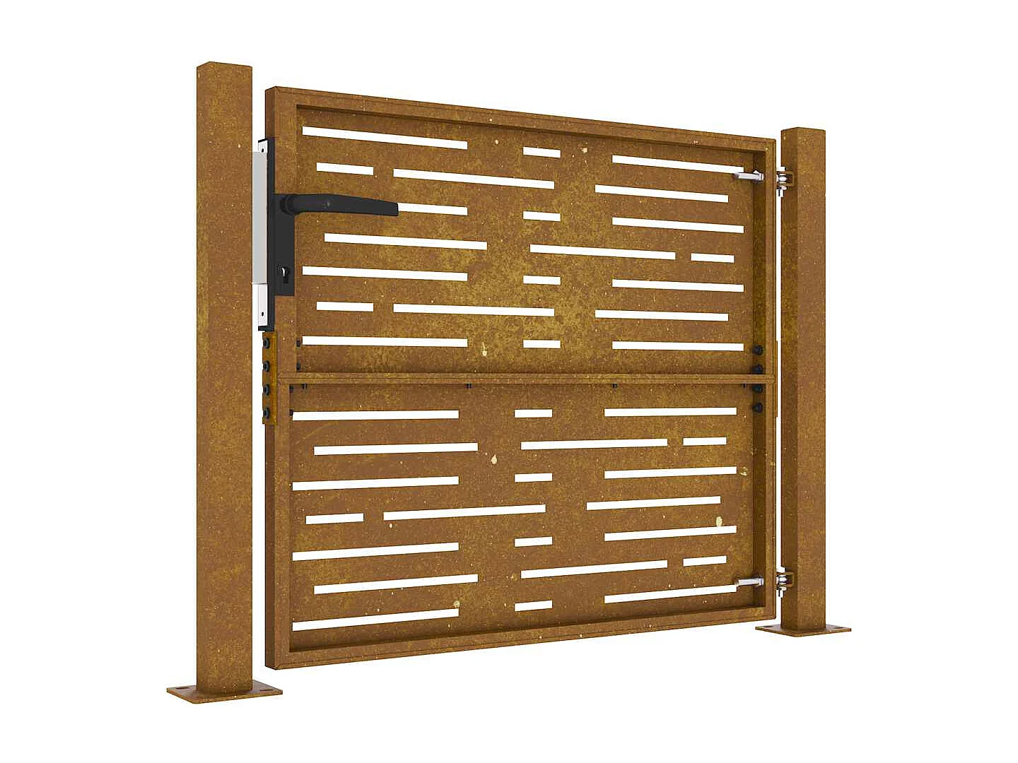 Cancello da giardino 105x80 cm in acciaio corten design quadrato