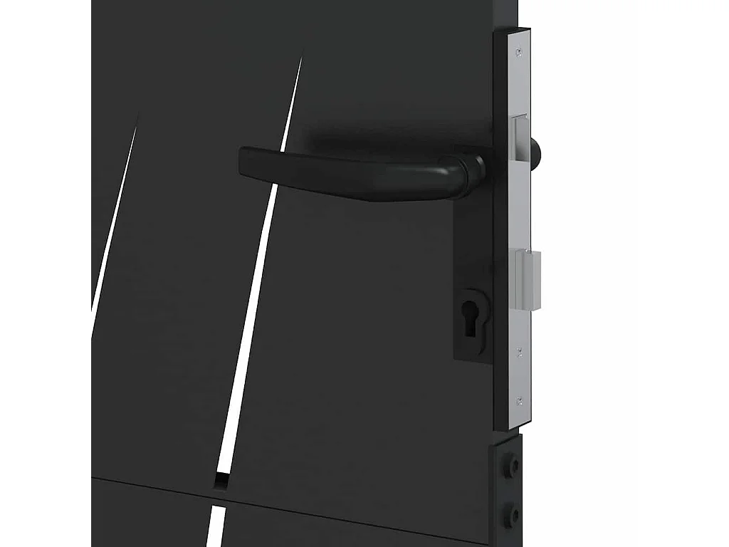 Puerta de jardín negra de 105 x 150 cm de acero con recubrimiento en polvo