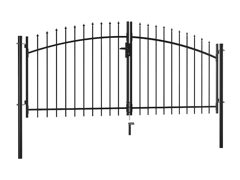 Dubbele poort met speervormig bovenblad 300 x 150 cm