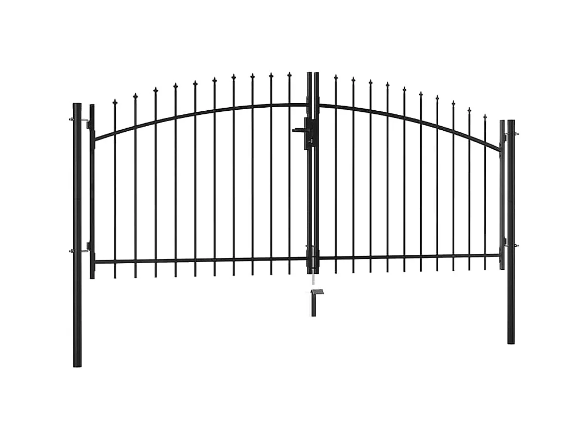 Dubbele poort met speervormig bovenblad 300 x 150 cm