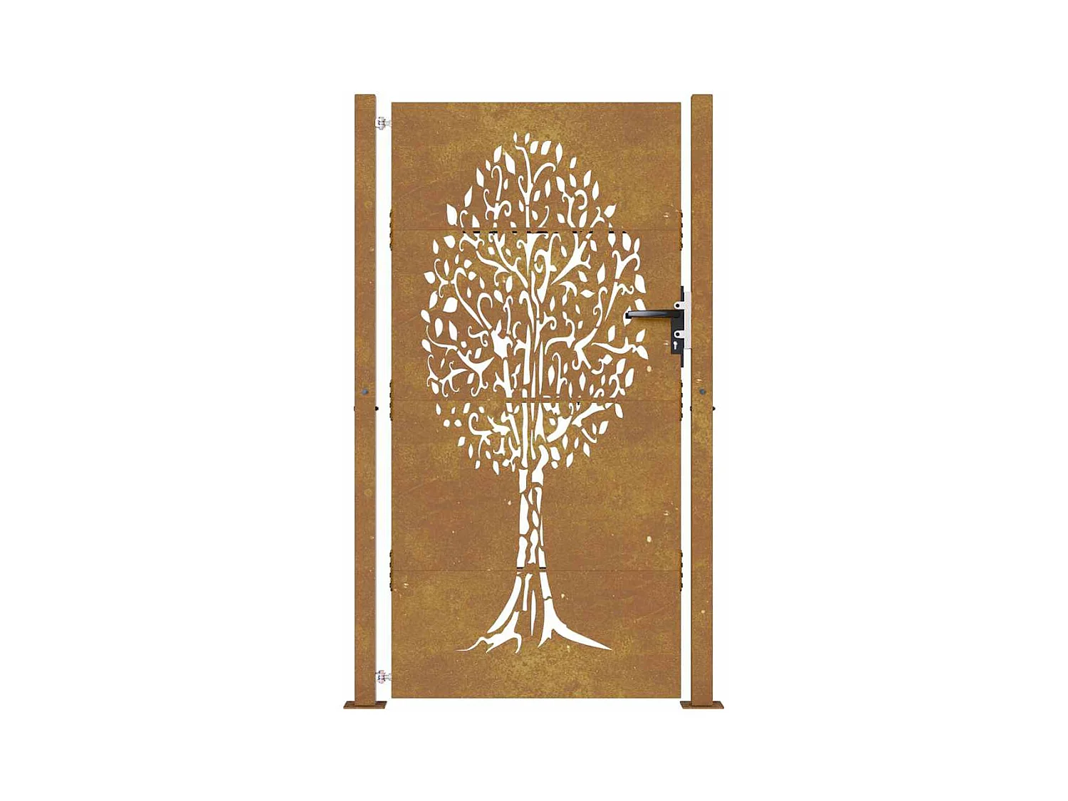 Puerta de jardín 105x205 cm acero corten diseño árbol