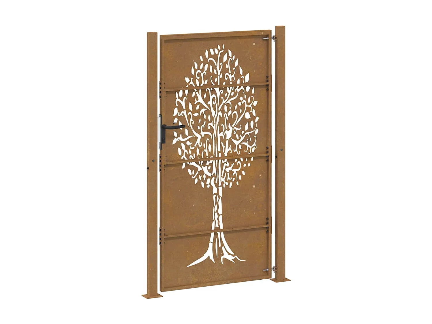 Puerta de jardín 105x205 cm acero corten diseño árbol