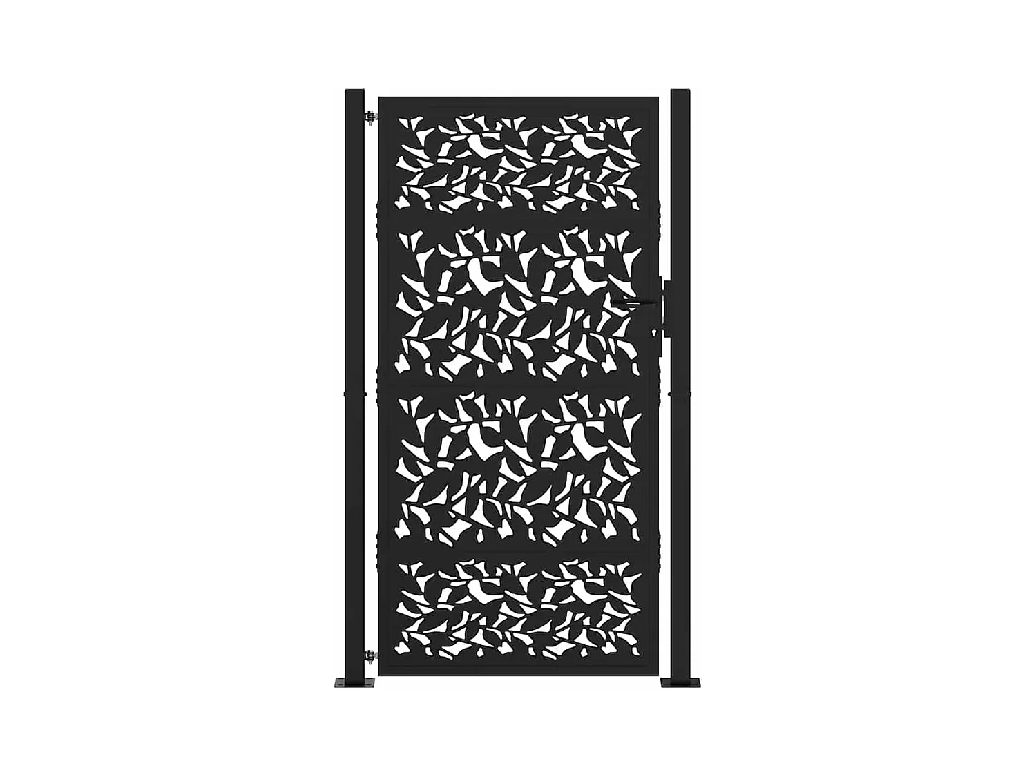 Puerta de jardín negra 105x180 cm diseño de hoja de acero