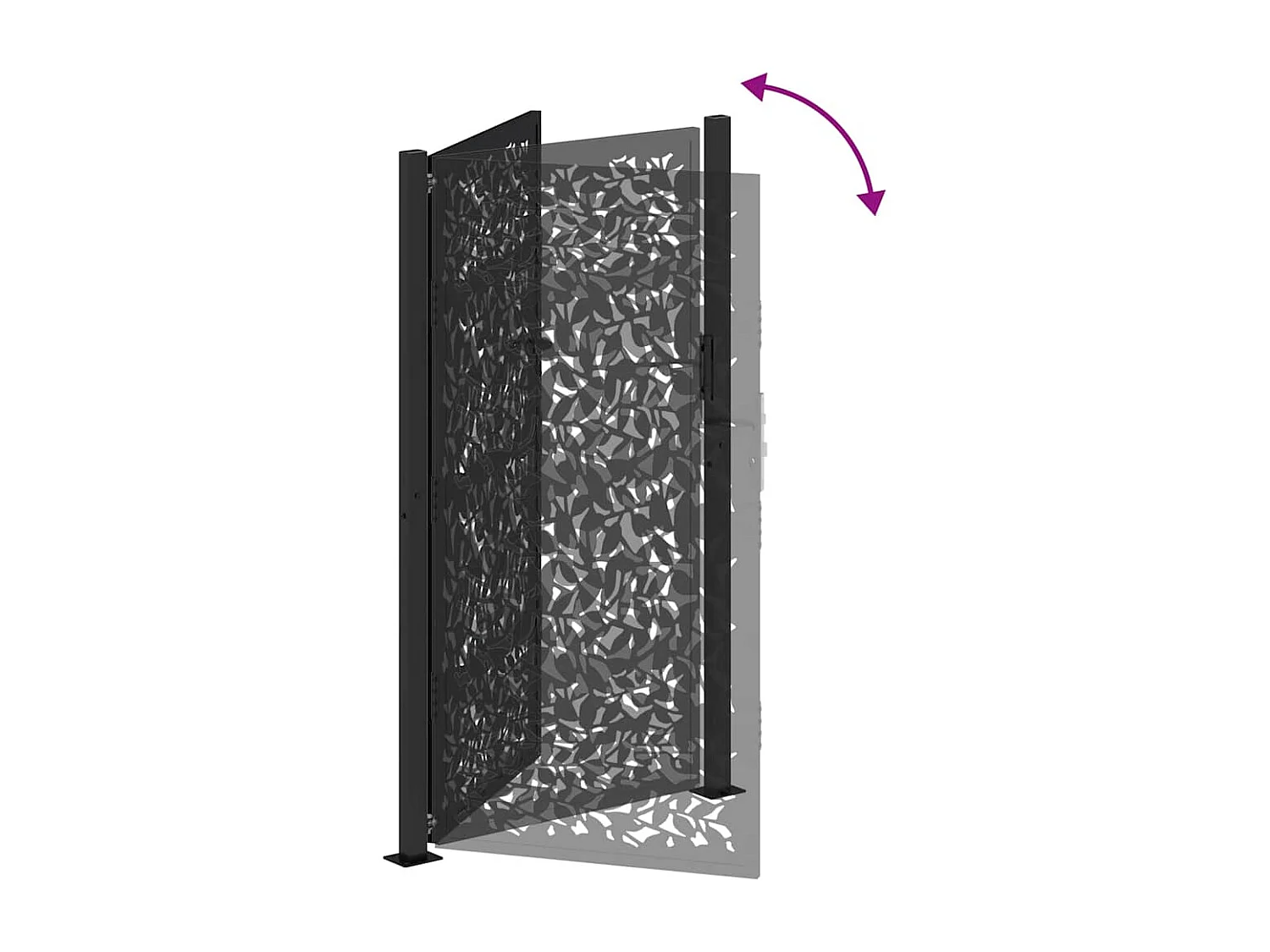 Puerta de jardín negra 105x180 cm diseño de hoja de acero