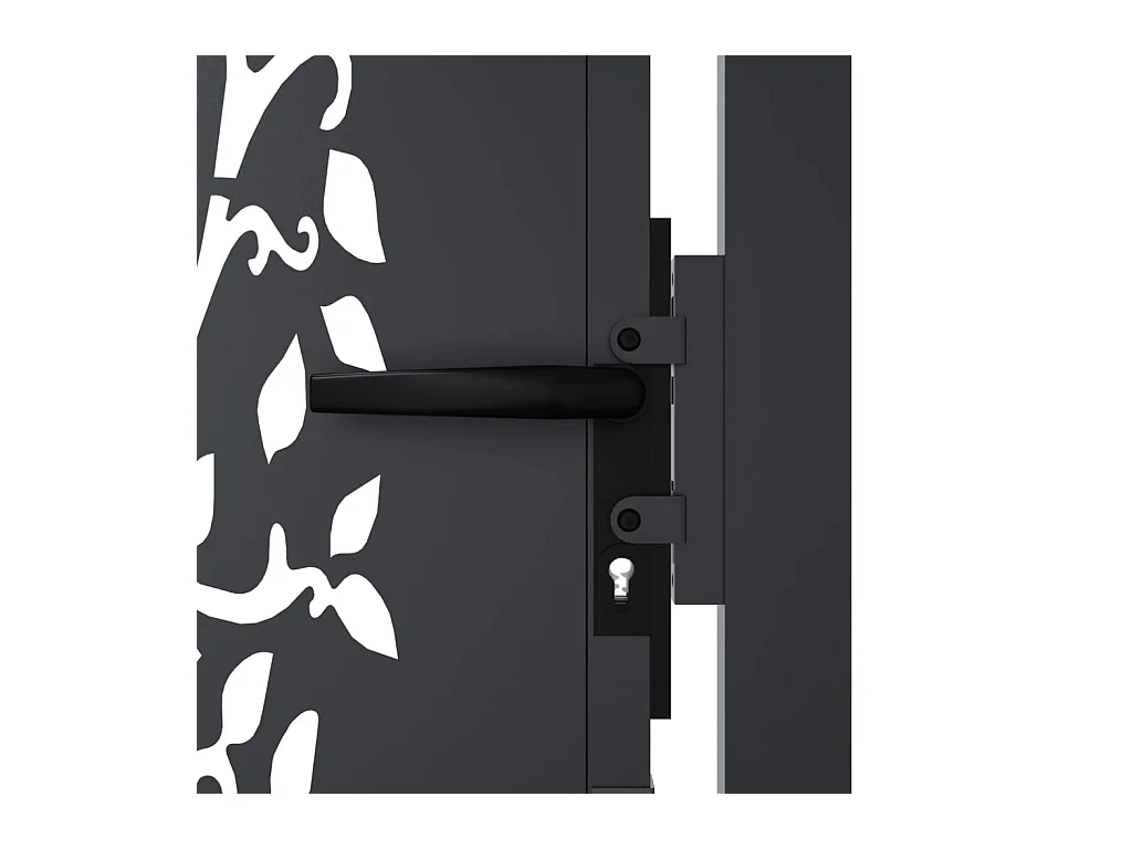 Portail de jardin anthracite 105x80 cm acier conception d'arbre