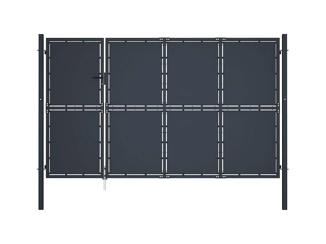 Puerta de jardín de acero 350 x 175 cm Antracita