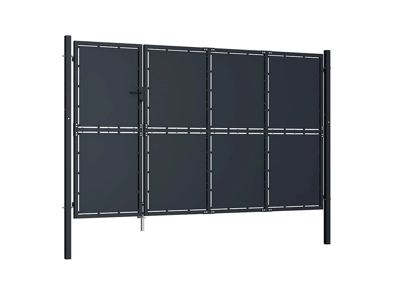 Puerta de jardín de acero 350 x 175 cm Antracita