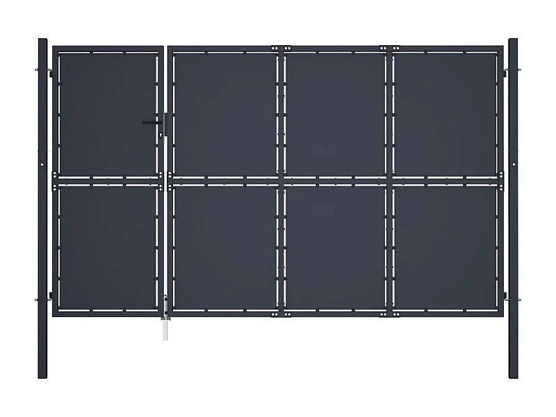 Cancello da giardino in acciaio 350 x 175 cm antracite