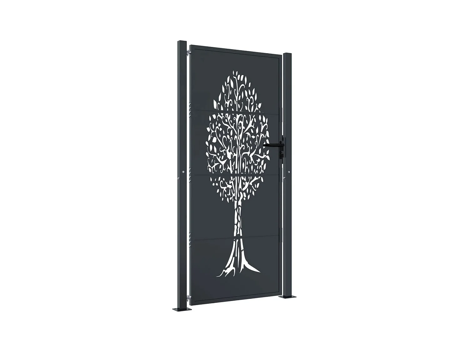 Portail de jardin anthracite 105x180cm acier conception d'arbre