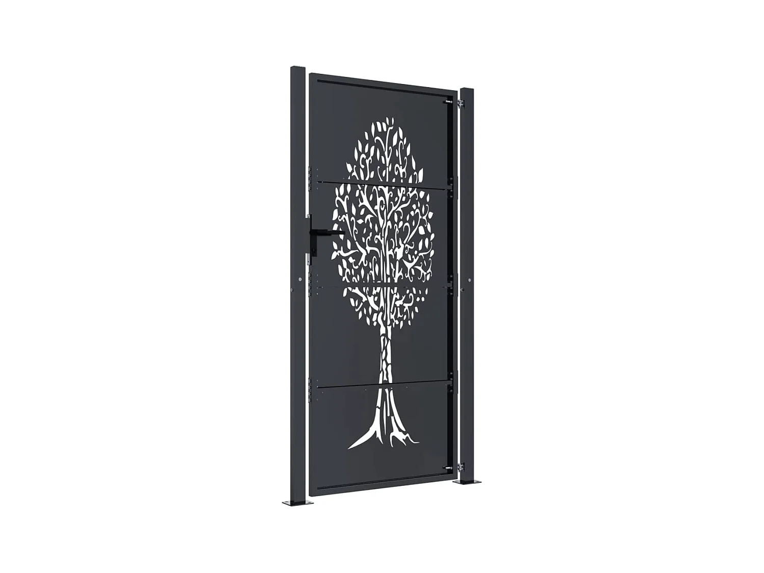 Portail de jardin anthracite 105x180cm acier conception d'arbre