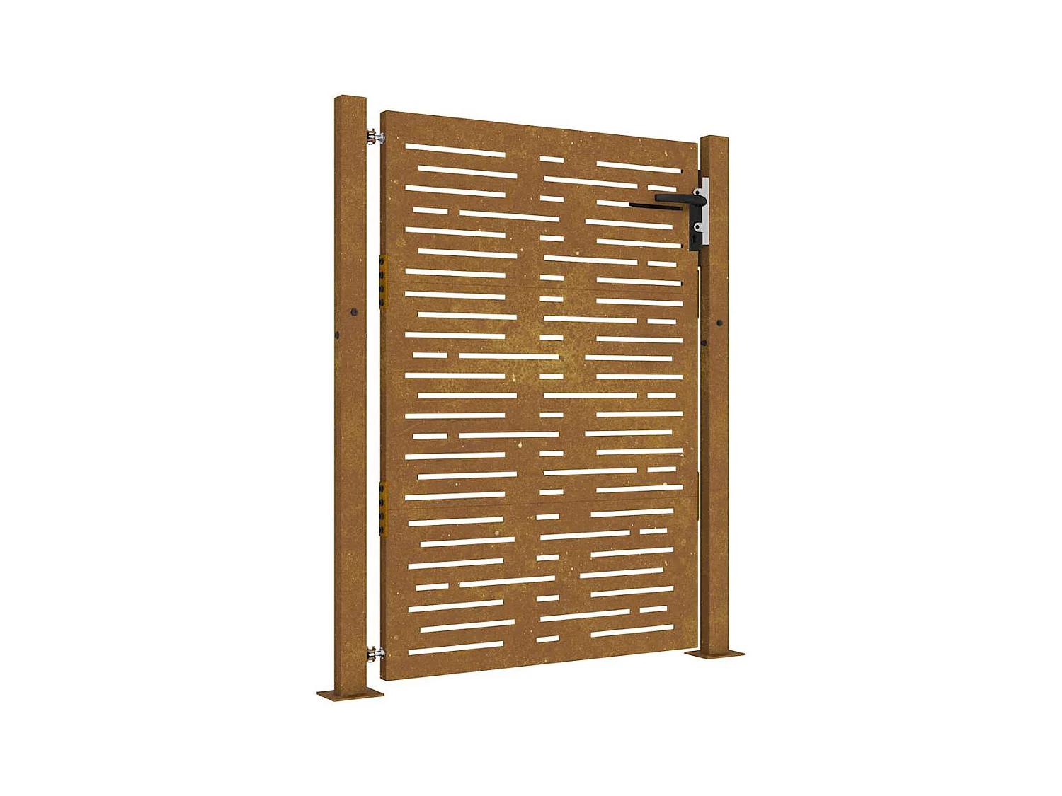 Puerta de jardín 105x130 cm acero corten diseño cuadrado