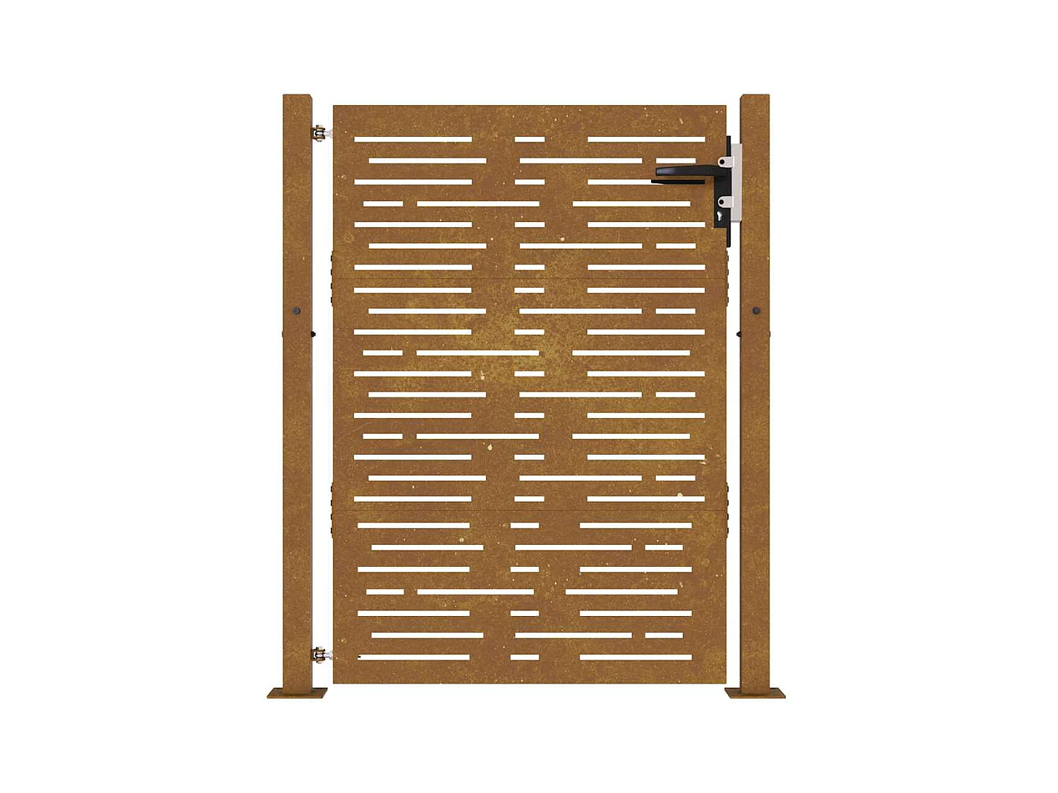Puerta de jardín 105x130 cm acero corten diseño cuadrado