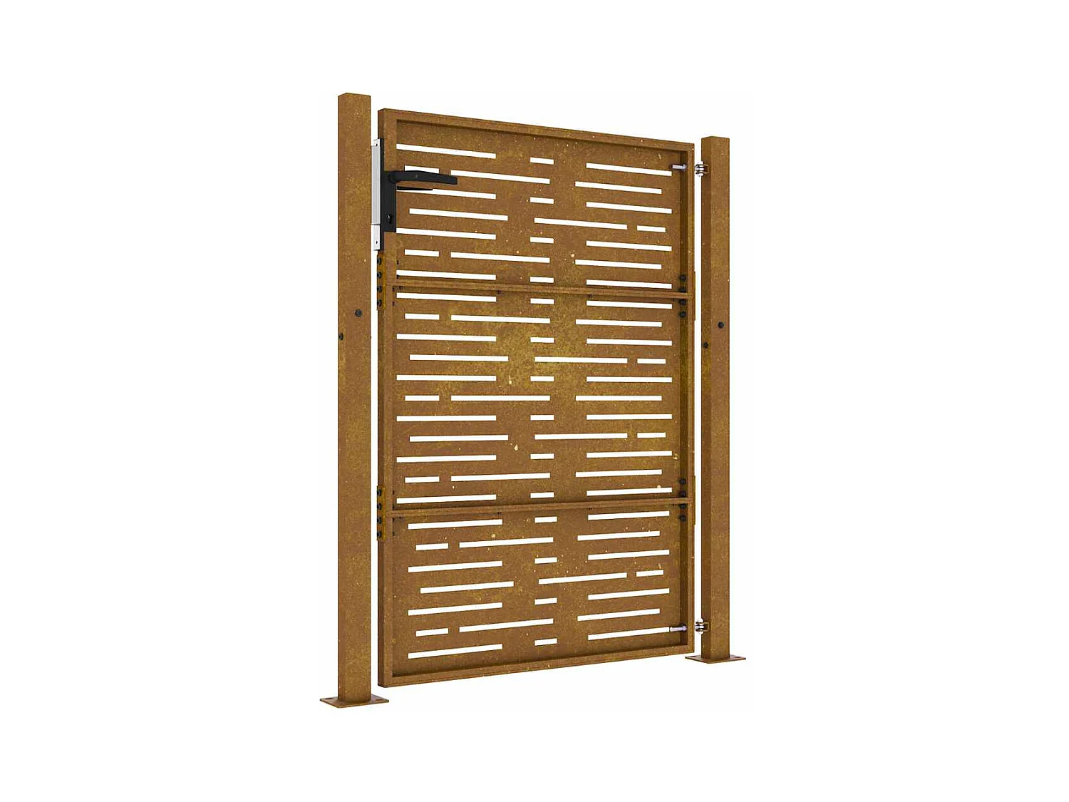 Puerta de jardín 105x130 cm acero corten diseño cuadrado