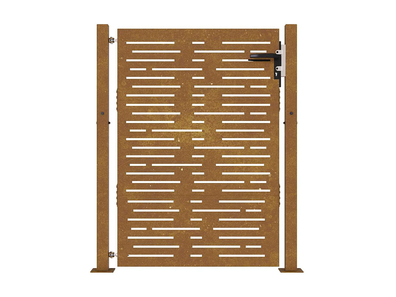 Cancello da giardino 105x130 cm in acciaio corten design quadrato