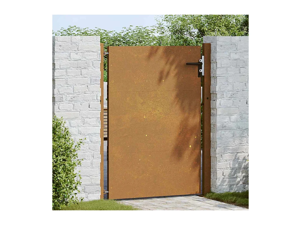 Cancello da giardino 105x130 cm acciaio corten