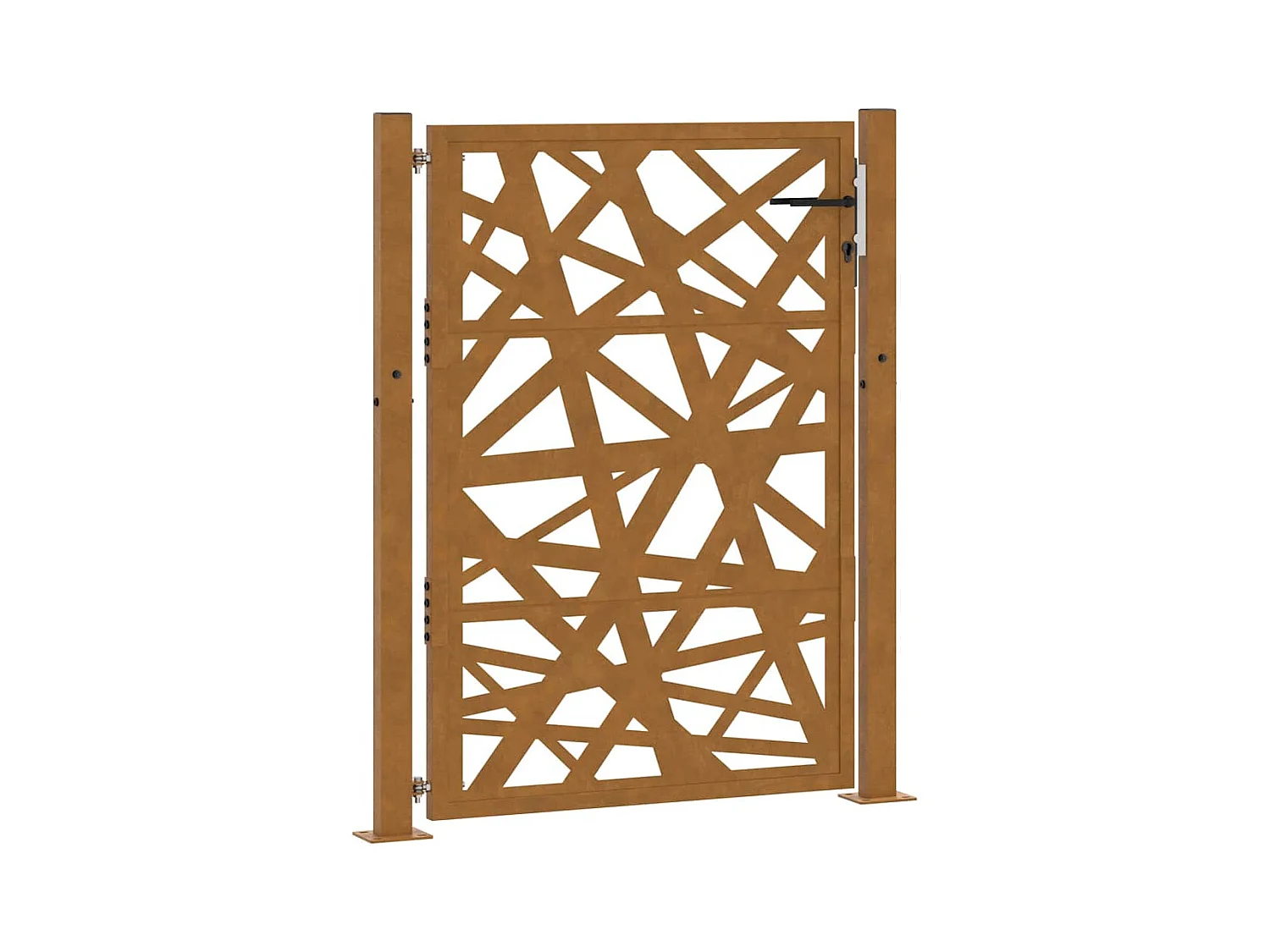 Puerta de jardín de acero resistente a la intemperie con diseño ligero.