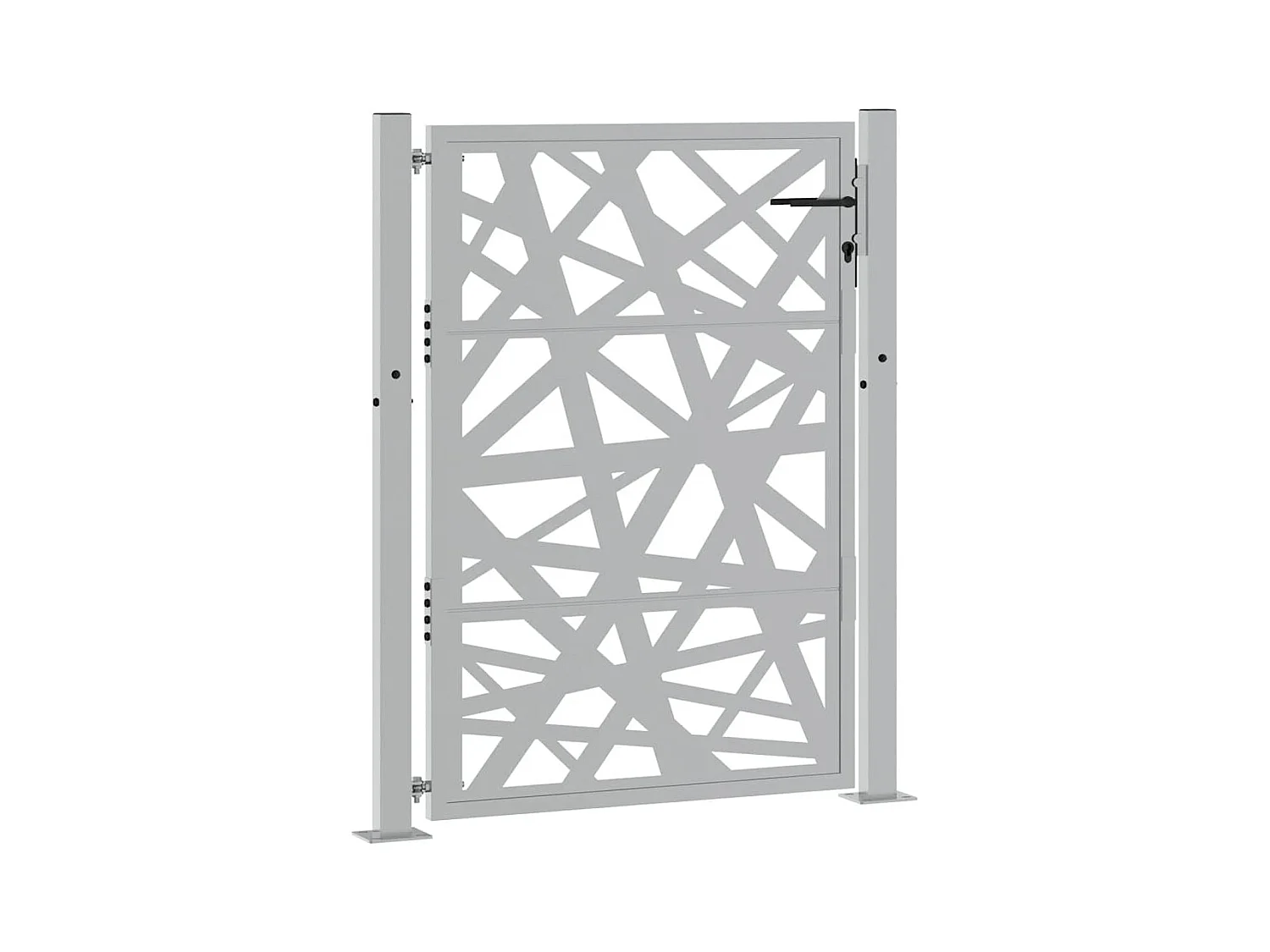 Puerta de jardín de acero resistente a la intemperie con diseño ligero.