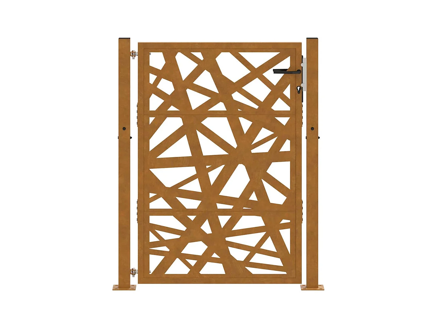 Puerta de jardín de acero resistente a la intemperie con diseño ligero.