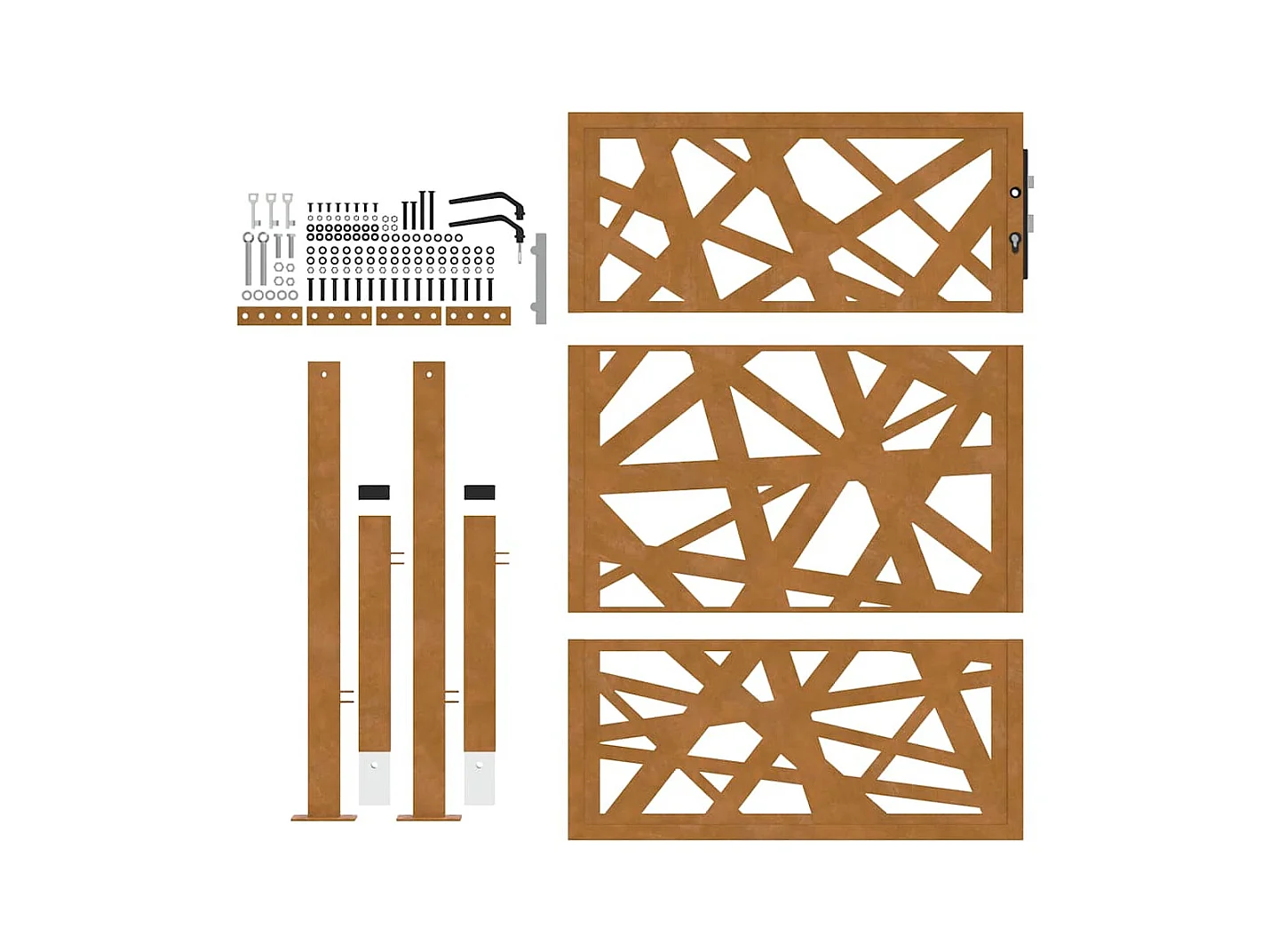 Puerta de jardín de acero resistente a la intemperie con diseño ligero.