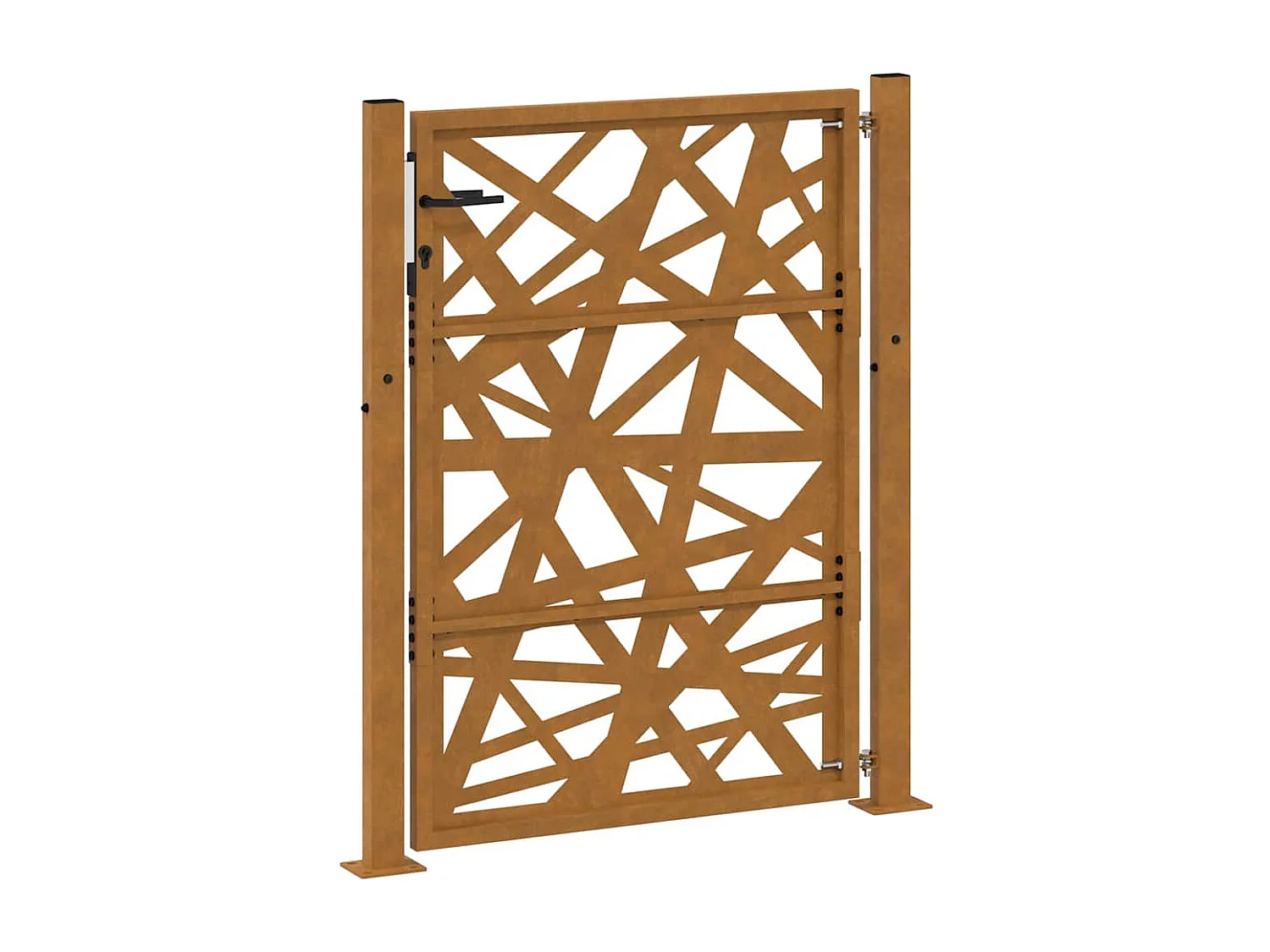 Puerta de jardín de acero resistente a la intemperie con diseño ligero.