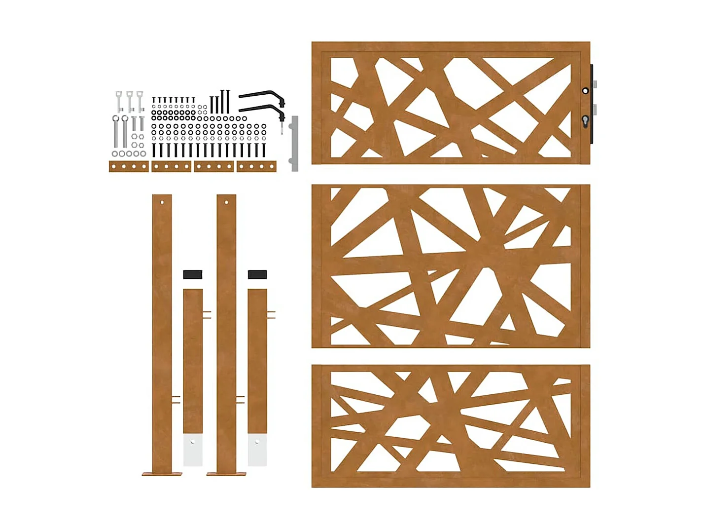 Cancello da giardino in acciaio resistente alle intemperie con design leggero