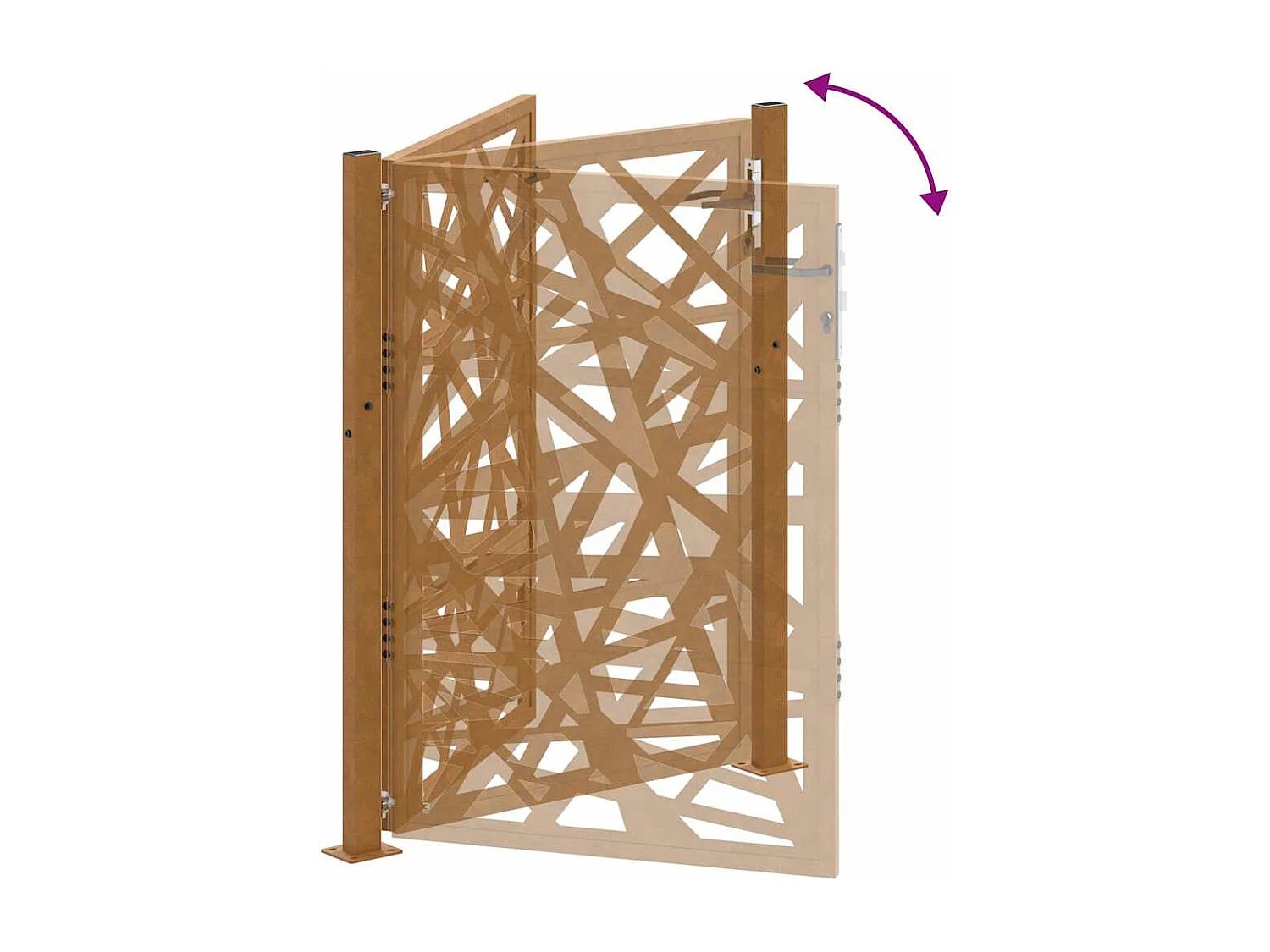 Cancello da giardino in acciaio resistente alle intemperie con design leggero
