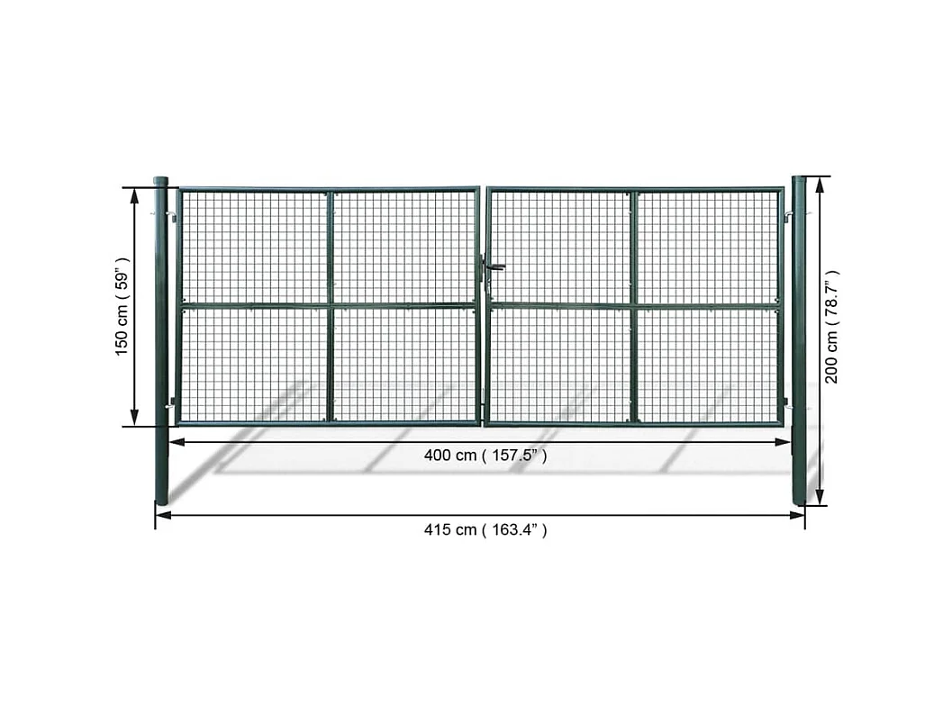 Portail de jardin en maille 415 x 150 cm