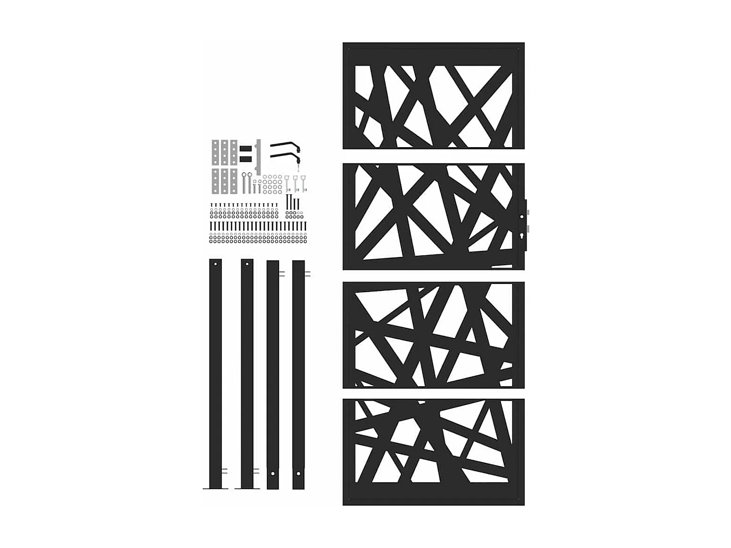 Puerta de jardín negra 105x205 cm acero diseño ligero