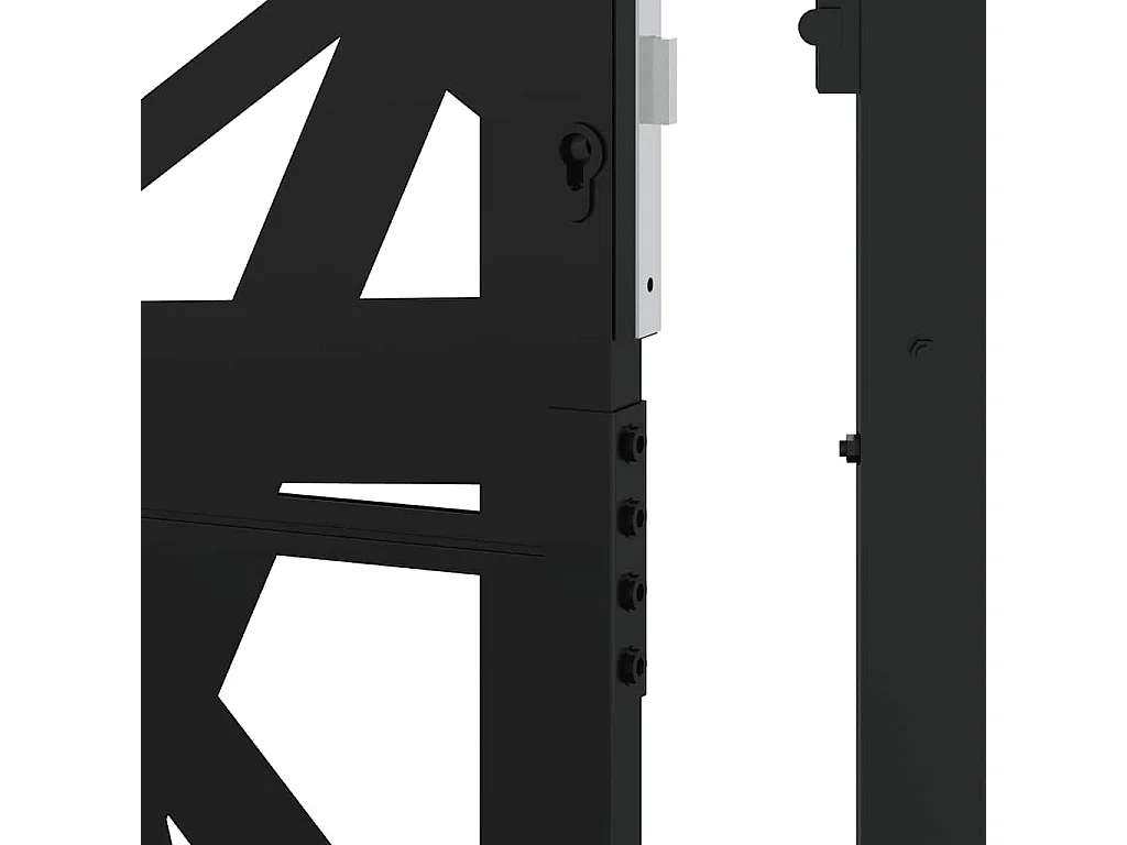 Puerta de jardín negra 105x205 cm acero diseño ligero