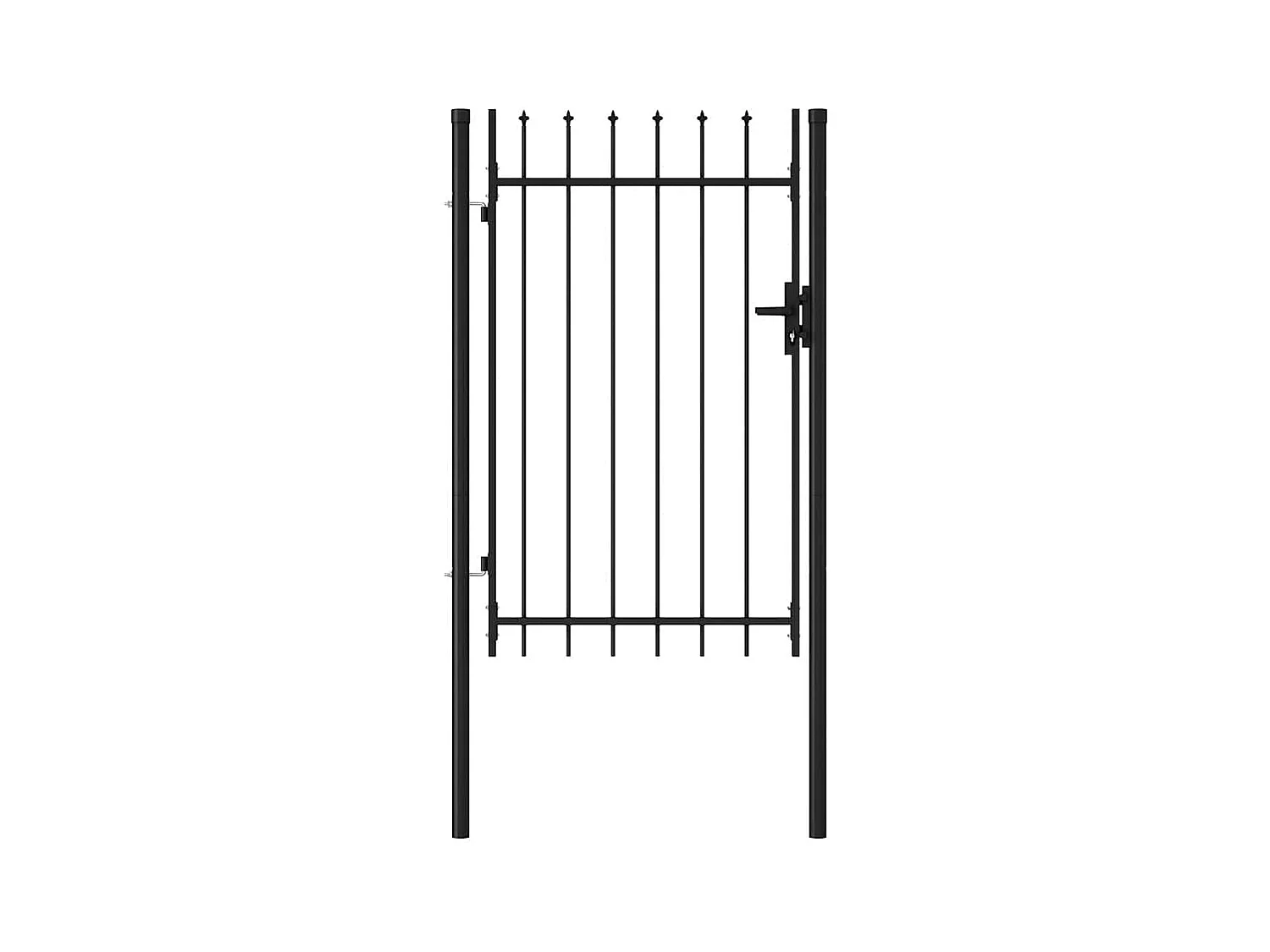 Puerta simple con punta de acero 1x1,5 m Negra