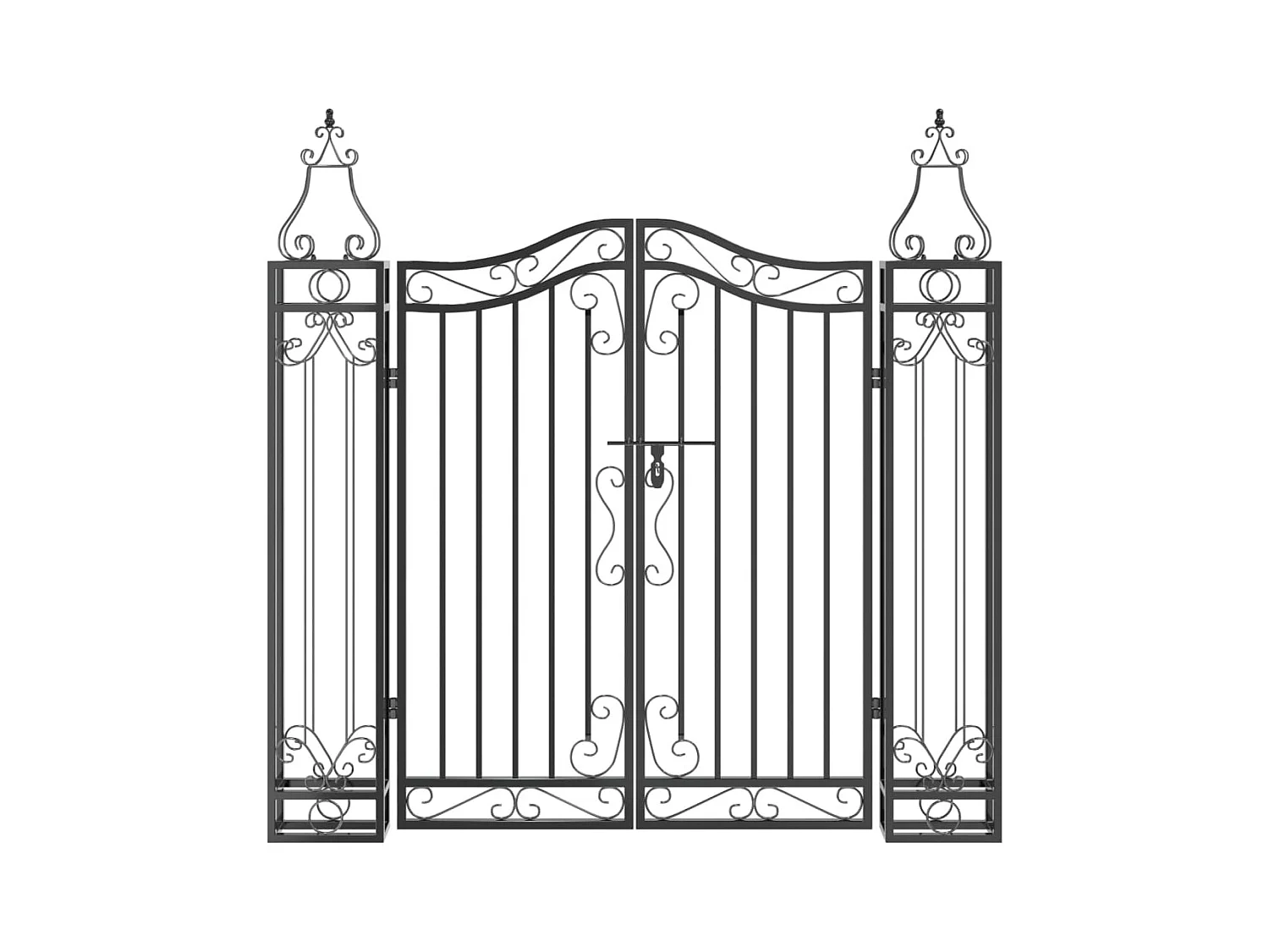 Puerta de jardín negra 121x8x120 cm de hierro forjado