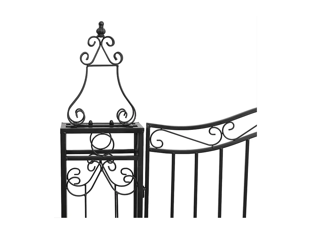 Puerta de jardín negra 121x8x120 cm de hierro forjado