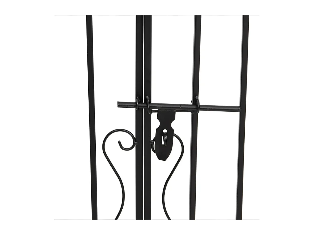 Puerta de jardín negra 121x8x120 cm de hierro forjado