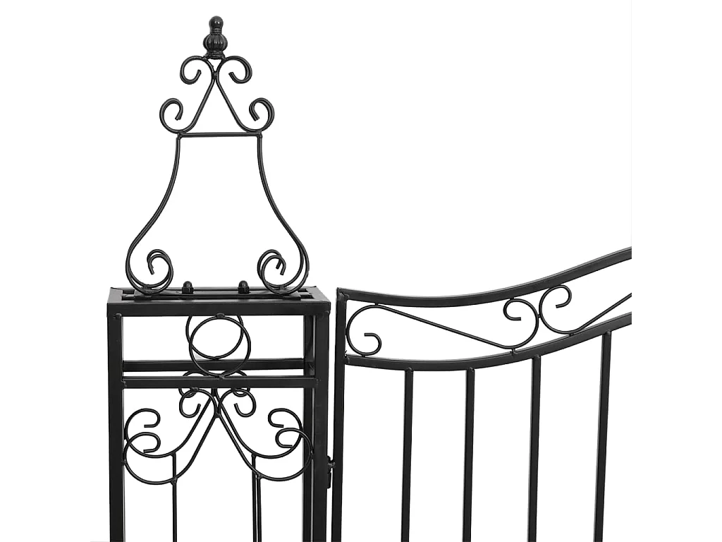 Portail de jardin noir 121x8x120 cm fer forgé