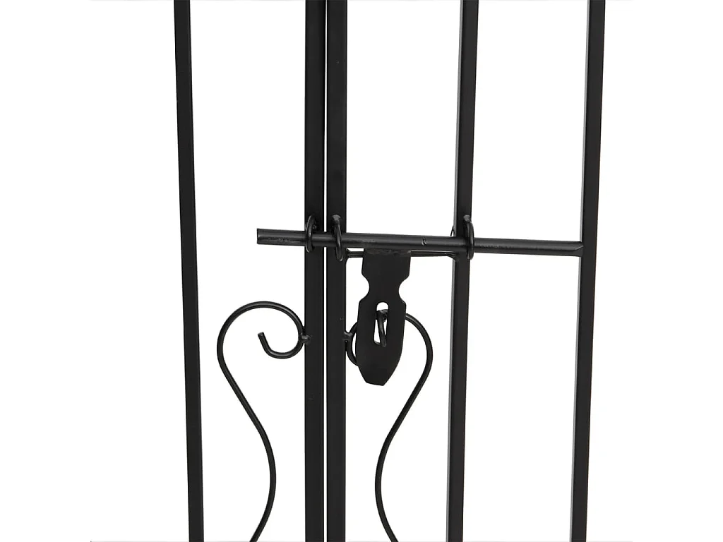 Portail de jardin noir 121x8x120 cm fer forgé