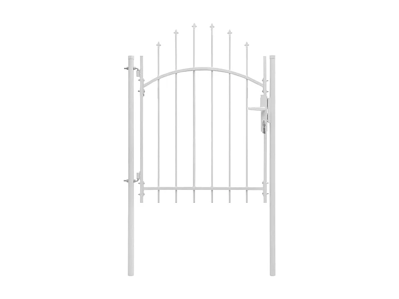 Cancello da giardino in acciaio 1 x 2 m bianco
