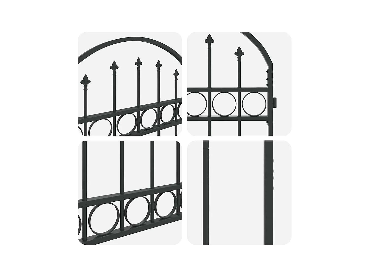 Puerta de valla gris de acero de 89 x 200 cm