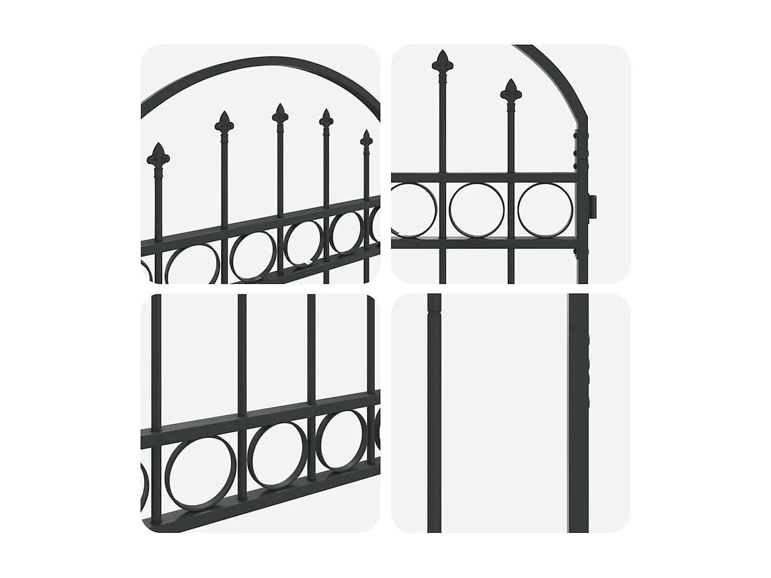 Grijze hekpoort 89 x 200 cm staal