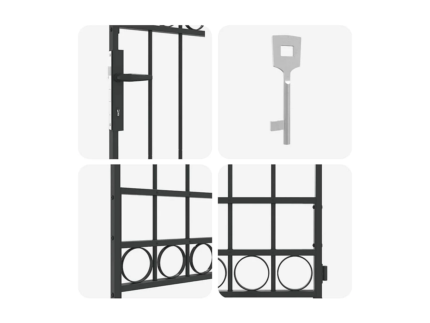 Grijze hekpoort 89 x 200 cm staal