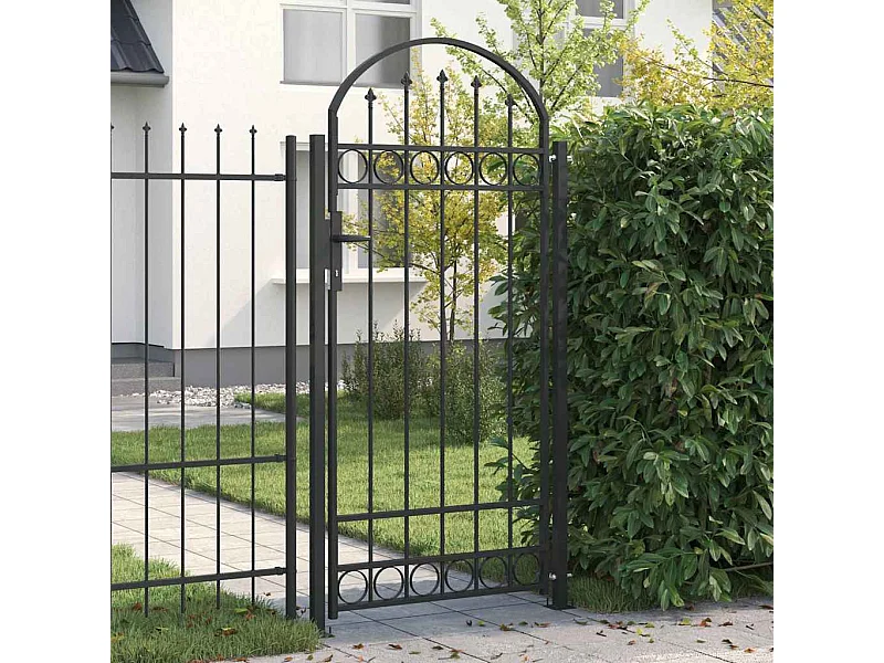 Puerta de valla gris de acero de 89 x 200 cm